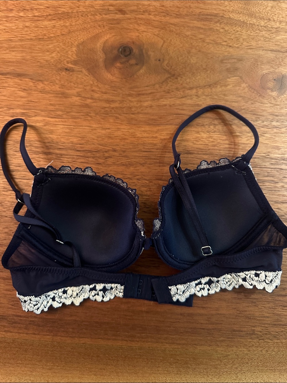 Black & Cream Lace Push-Up Bra - Picture 2 of 2